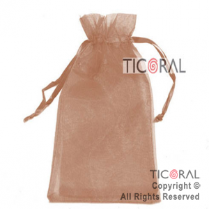 BOLSA MARRON ORGANZA 24X19.5CM HS2629-16 x 1